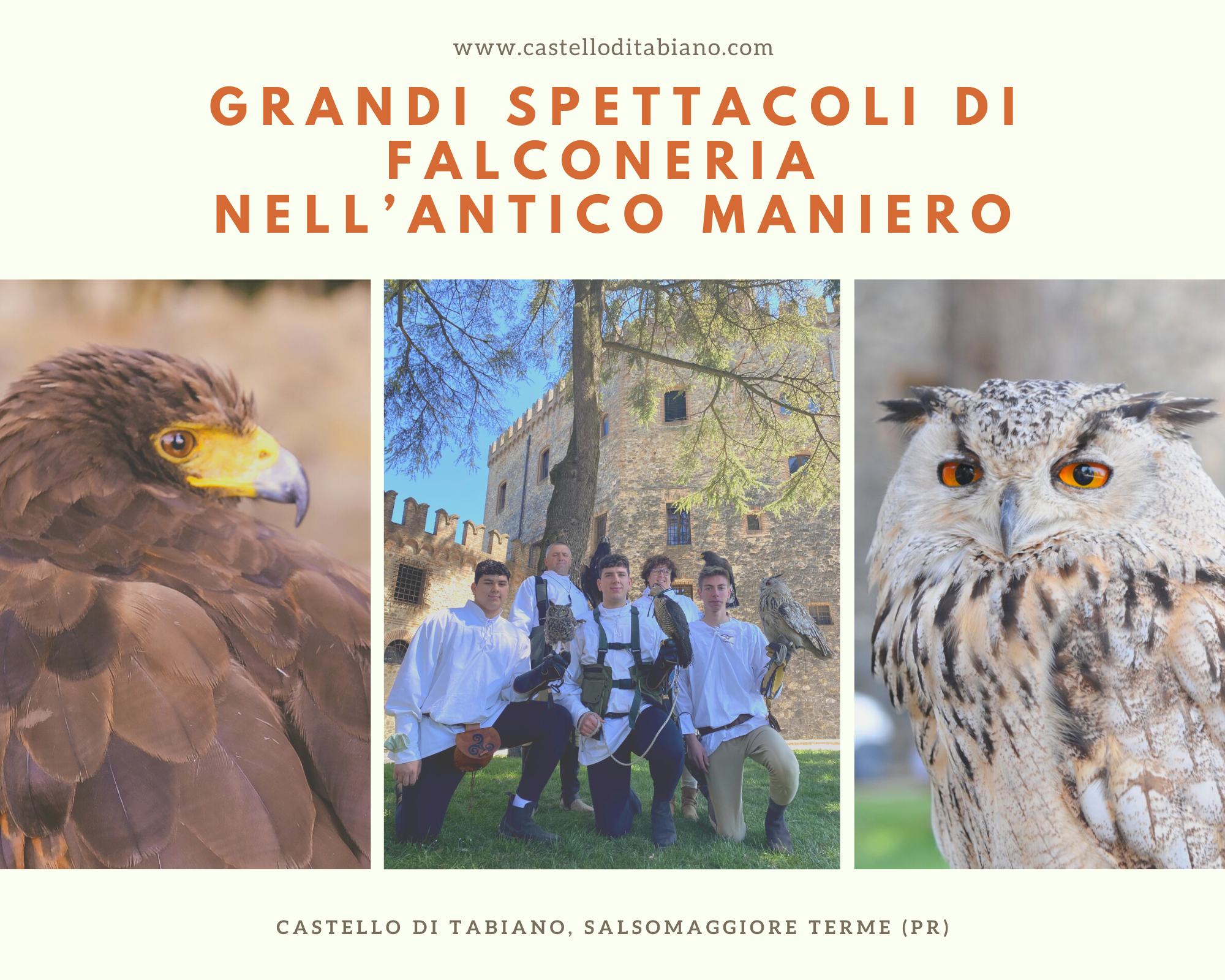 AQUILE E GUFI IN VOLO AL CASTELLO DI TABIANO - GRANDI SPETTACOLI DI FALCONERIA NELL’ANTICO MANIERO